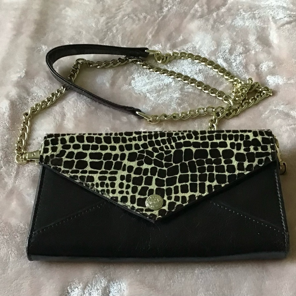 ✅Final Price✅Rebecca Minkoff Black/Gold Croc-Embossed Clutch/Crossbody Bag